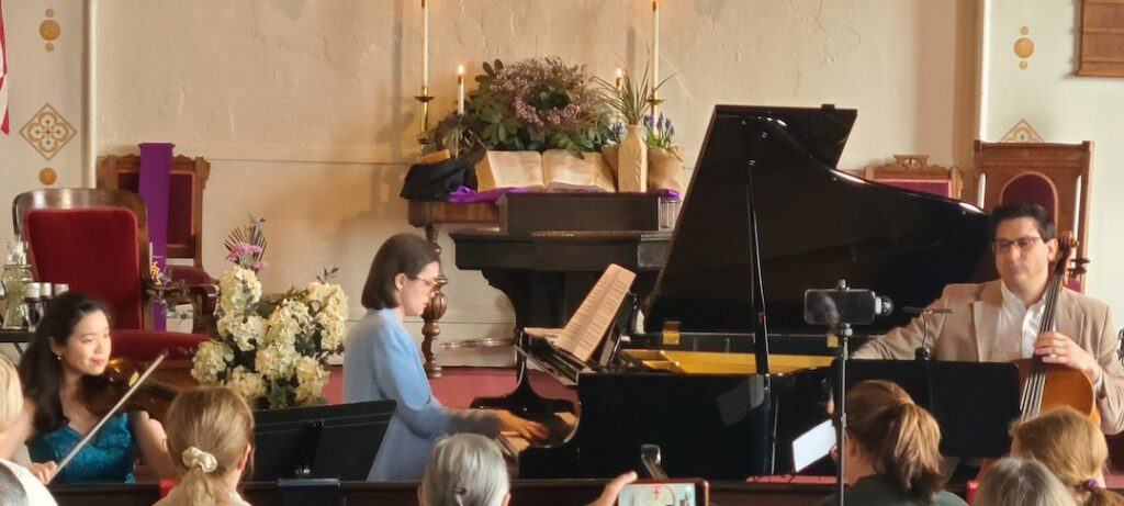 Music by Pianist Dr. Diana Chubak with Josh Bermudez on Cello, and Vera Hsu, Violinist.